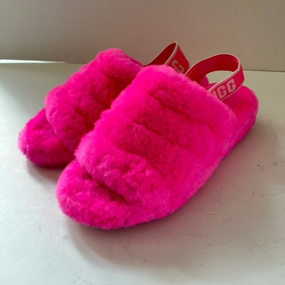 UGG Fluff Yeah Fuchsia Pink Slippers Size 6 - Picture 8 of 8